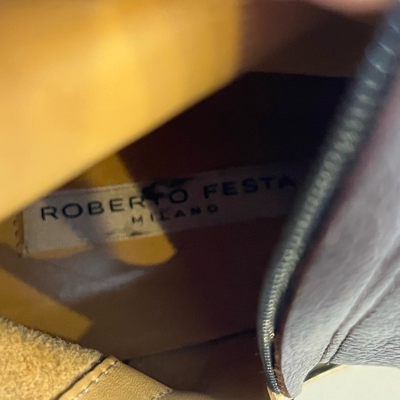 ROBERTO FESTA Brown Leather Lug Sole Riding Boots - Picture 8 of 8